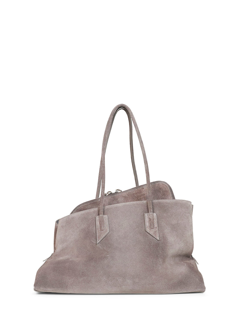 The Attico La Passeggiata Top Handle Bag — Gray Calf Leather