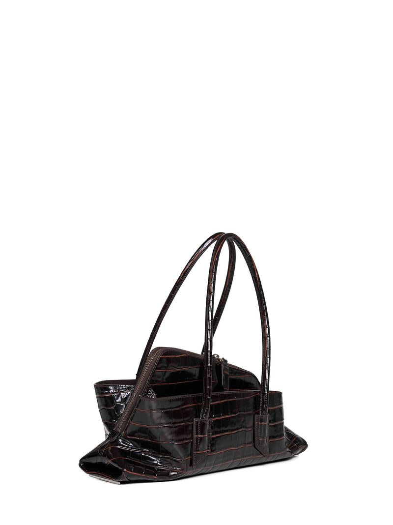 The Attico Top Handle Bag — Brown Calf Leather (bos Taurus)