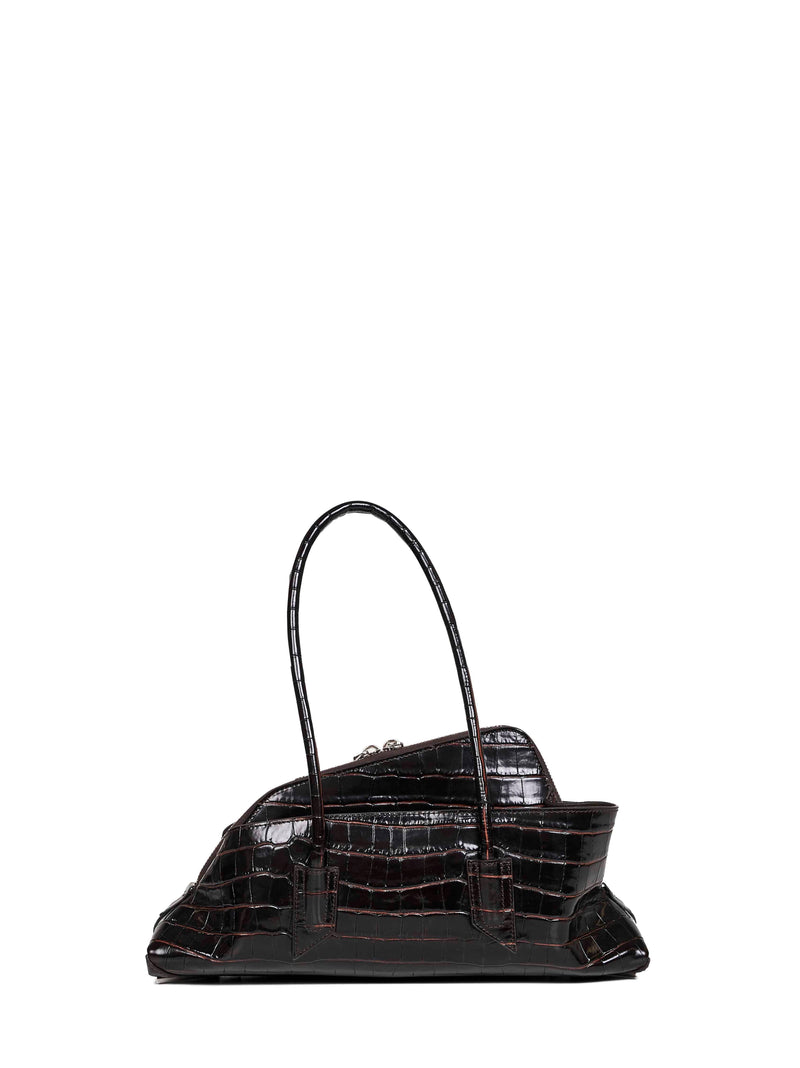 The Attico Top Handle Bag — Brown Calf Leather (bos Taurus)