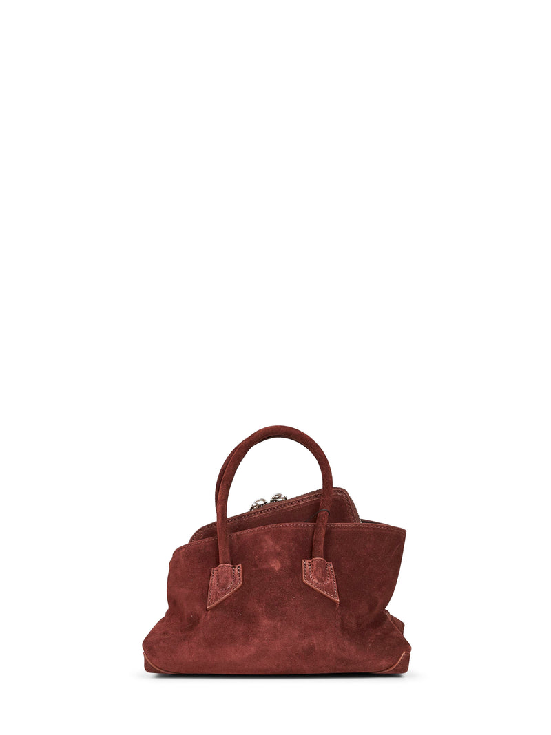 The Attico La Passeggiata Mini Top Handle Bag — Brown Calf Leather