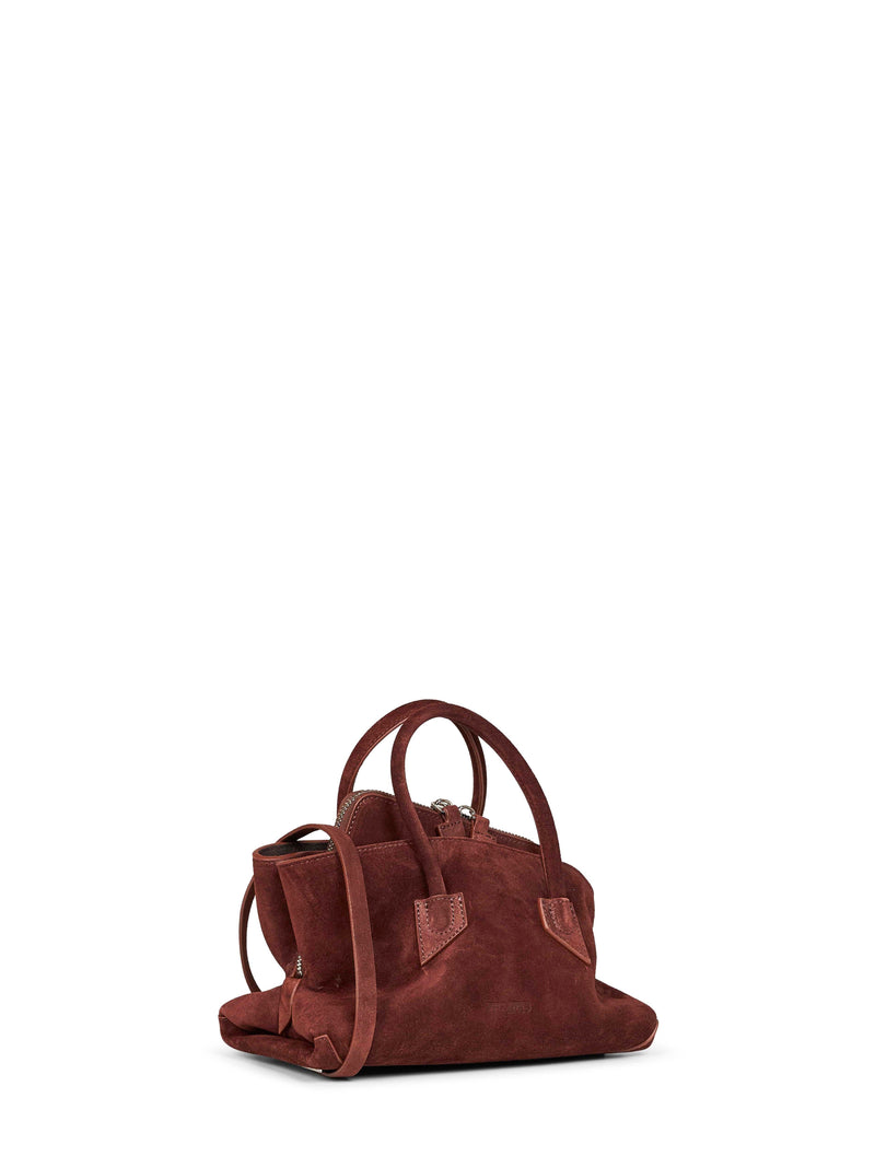 The Attico La Passeggiata Mini Top Handle Bag — Brown Calf Leather