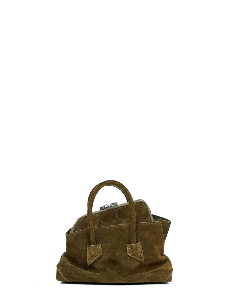 The Attico Top Handle Bag — Green Calf Leather (bos Taurus)