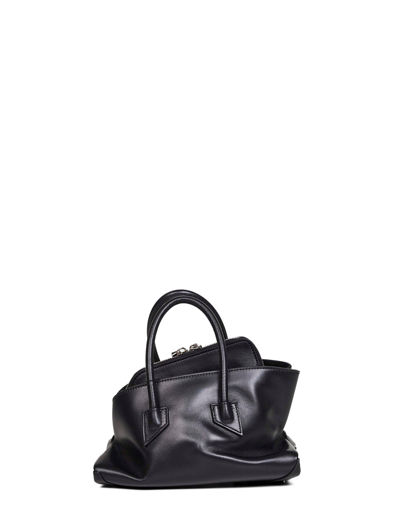 The Attico Top Handle Bag — Black Calf Leather (bos Taurus)