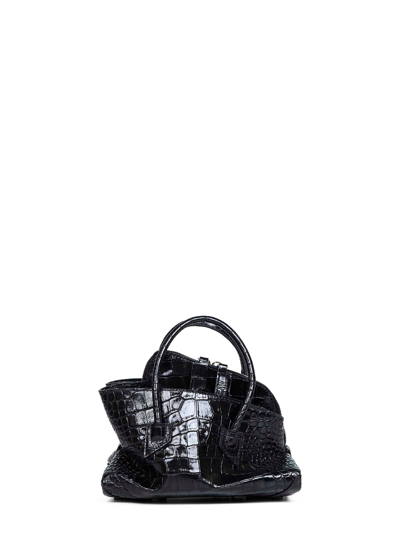The Attico Top Handle Bag — Black Calf Leather (bos Taurus)