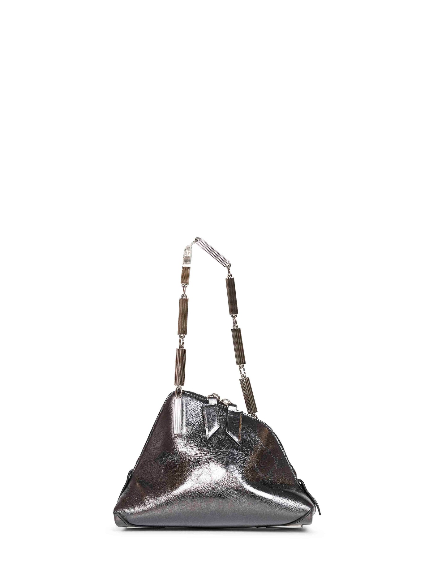 The Attico La Scala Shoulder Bag — Gray Calf Leather