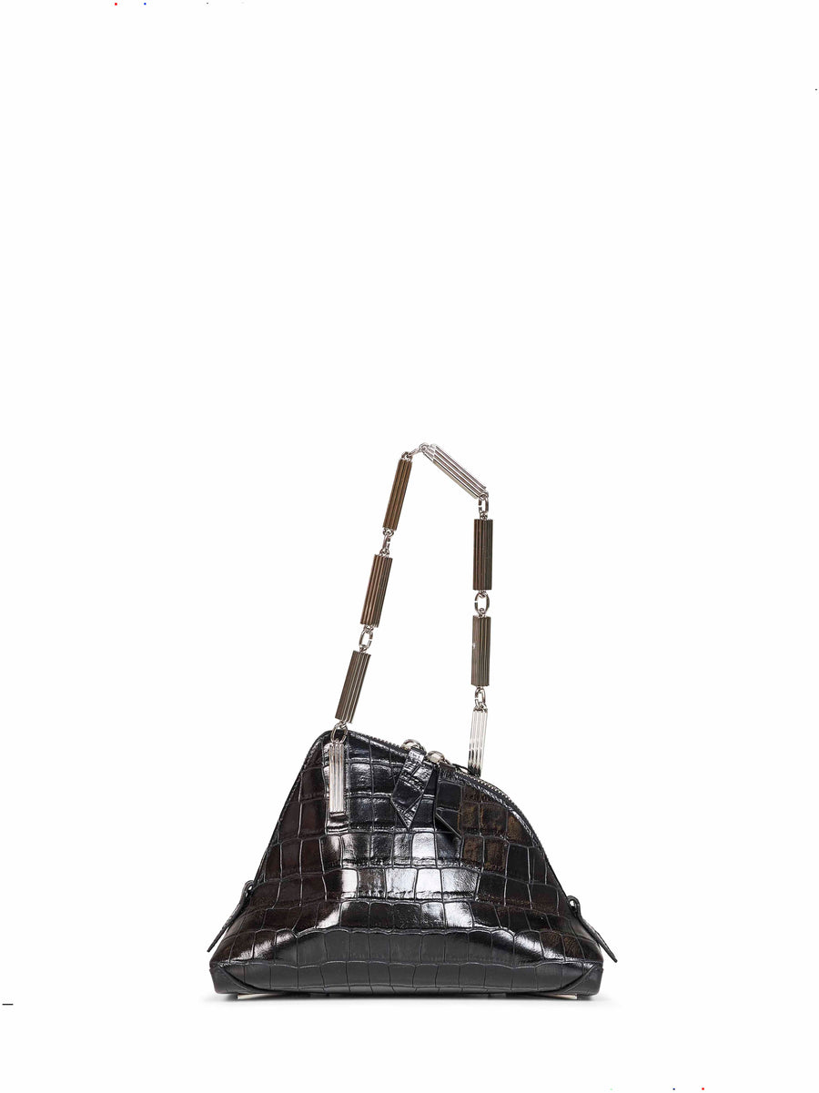 The Attico La Scala Clutch — Black Calf Leather