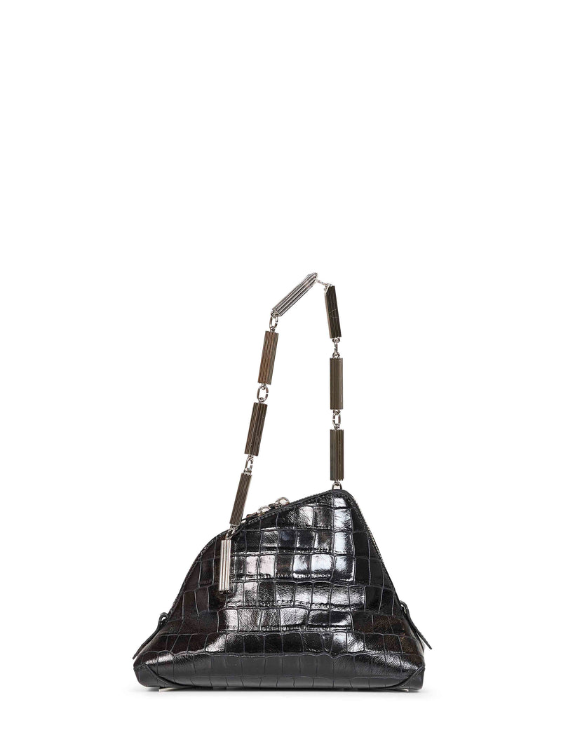 The Attico La Scala Clutch — Black Calf Leather