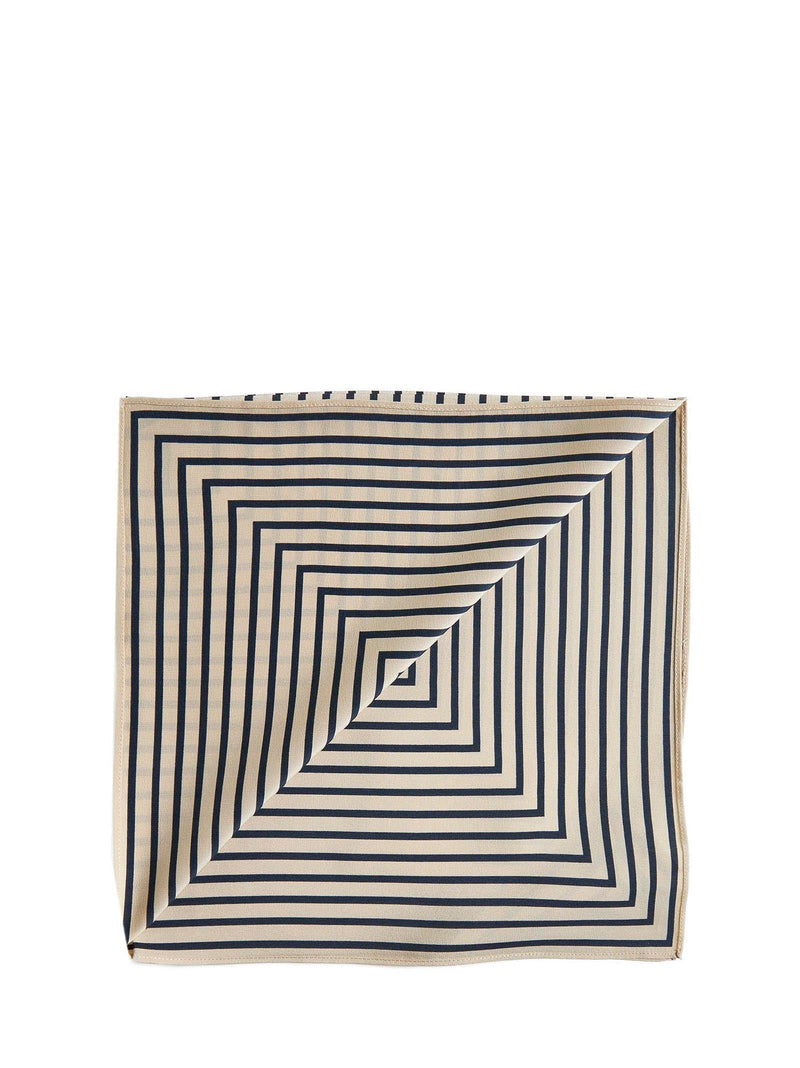 Toteme Monogram-Print Silk Scarf — Beige Scarfs