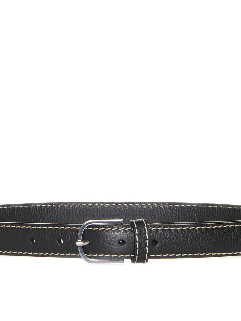 Toteme Grained Calf Leather Belt — Black