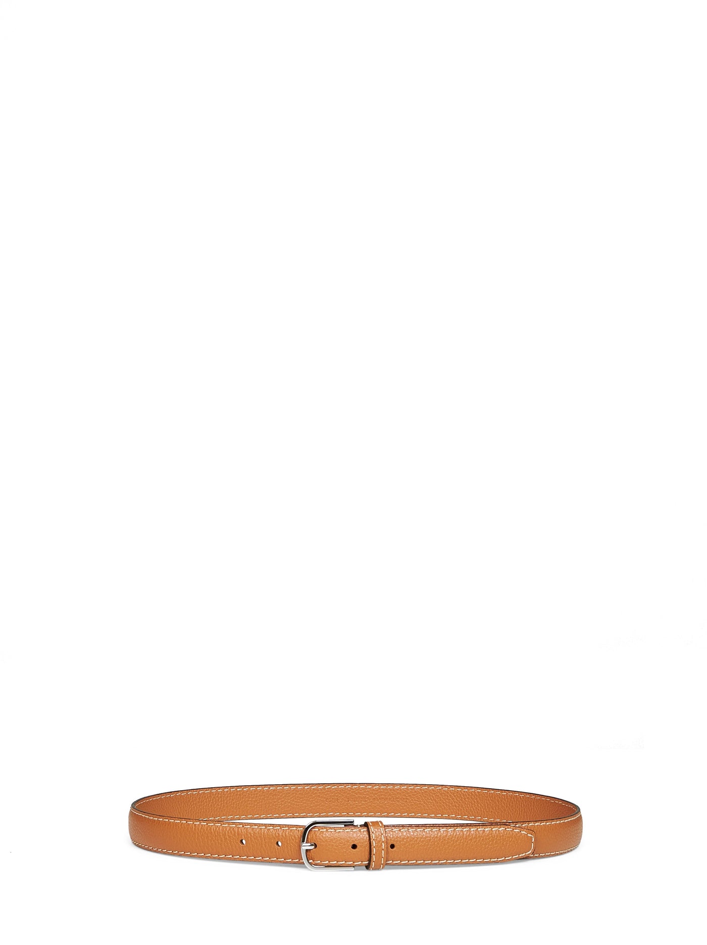 Toteme Pebble-Grained Calf Leather Belt — Tan