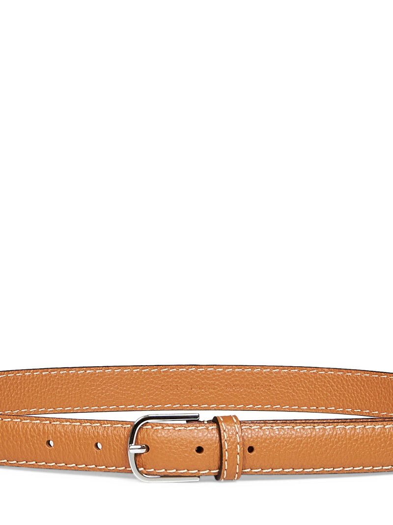 Toteme Pebble-Grained Calf Leather Belt — Tan