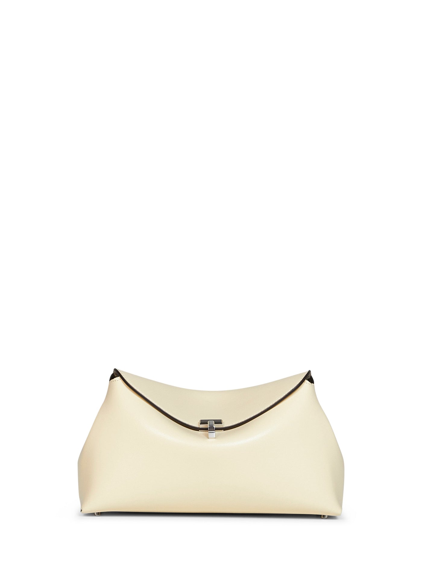 Toteme T-Lock Clutch — Beige Calf Leather