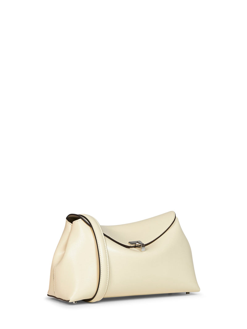 Toteme T-Lock Clutch — Beige Calf Leather