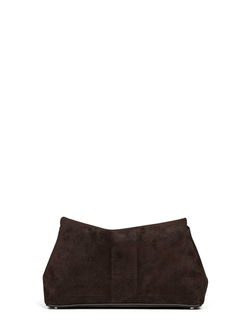 Toteme T-Lock Clutch — Brown Calf Leather