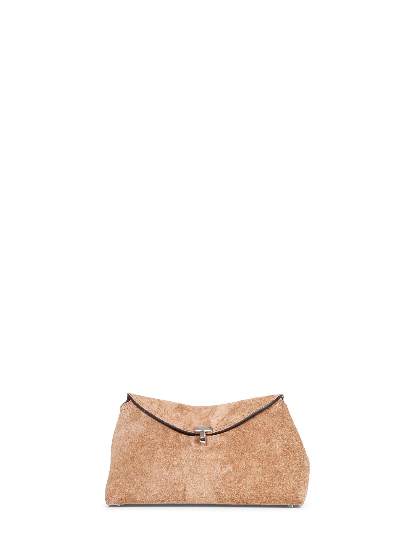 Toteme T-Lock Clutch — Brown Leather