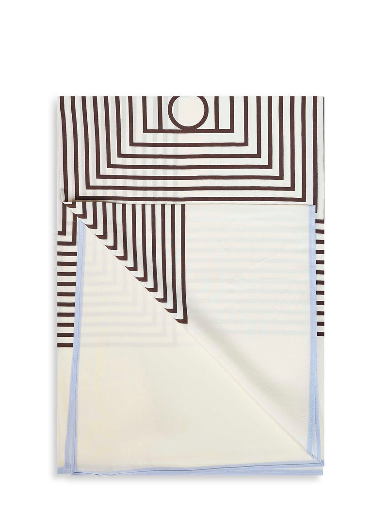 Toteme Centered Monogram Striped Silk Scarf — Multicolor Scarfs
