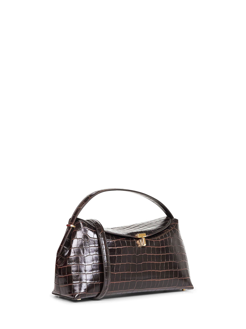 Toteme T-Lock Top Handle Bag — Brown Leather