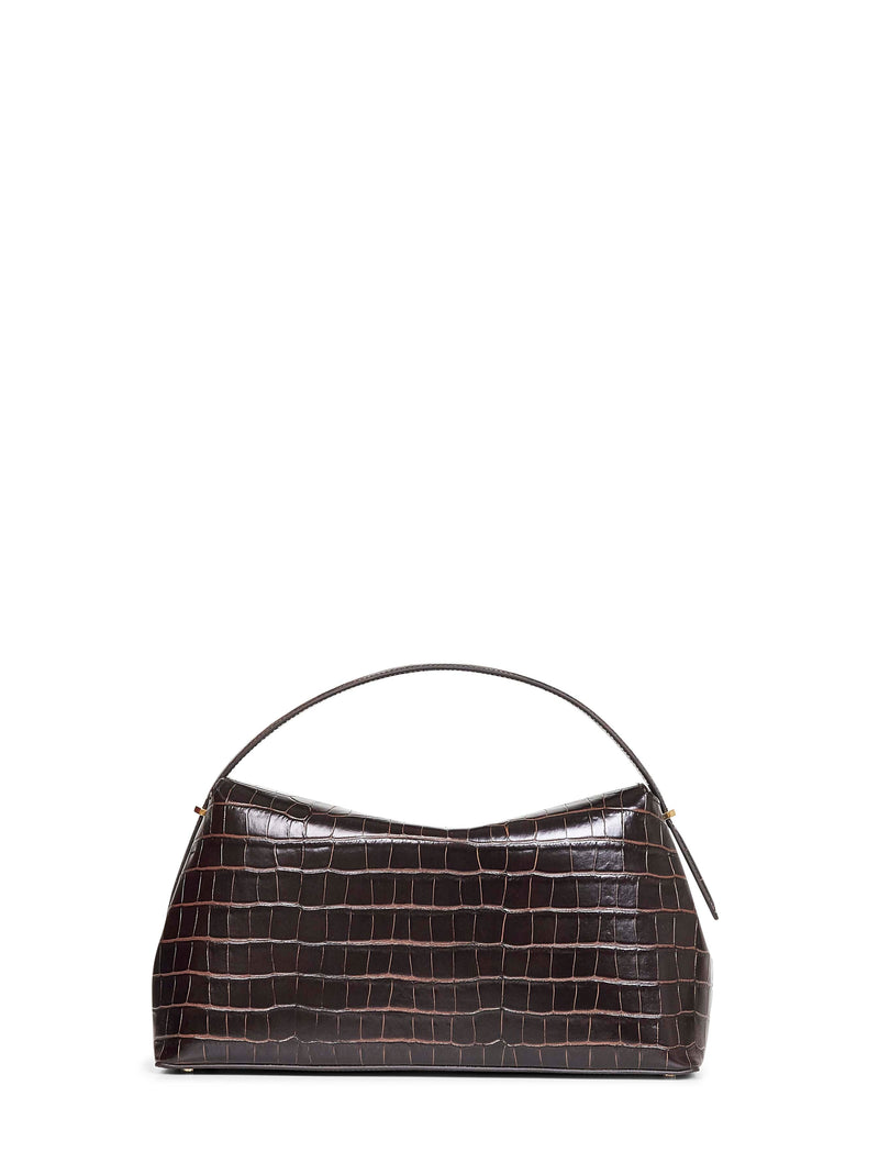 Toteme T-Lock Top Handle Bag — Brown Leather