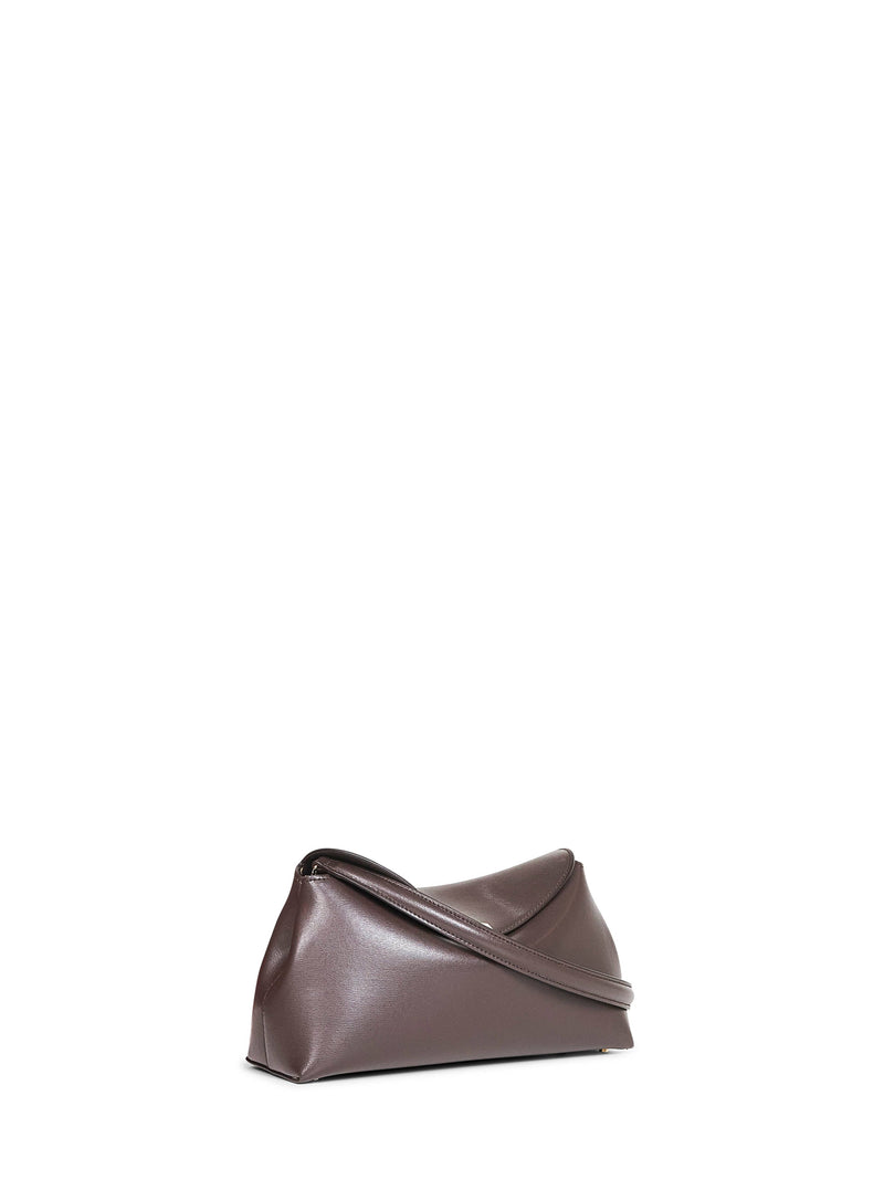 Toteme T-Lock Clutch — Brown Calf Leather