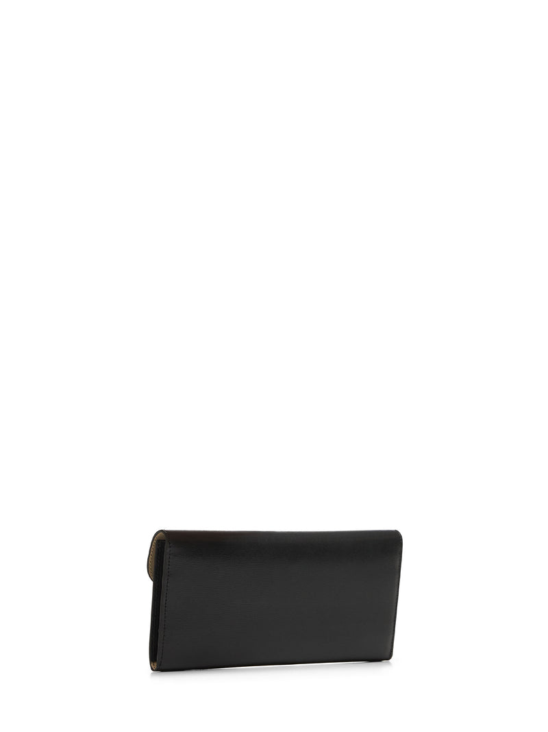 Toteme Calf Leather T-Lock Wallet — Black & Purses