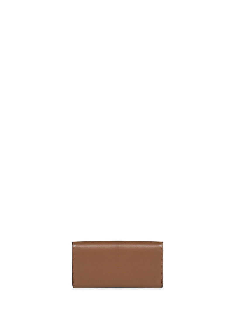 Toteme T-Lock Palmellato Leather Wallet — Brown Calf & Purses