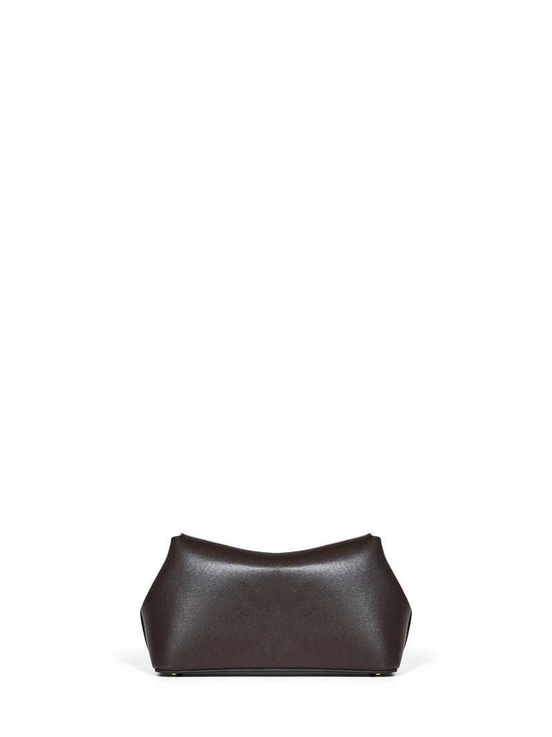 Toteme T-Lock Clutch — Brown Calf Leather