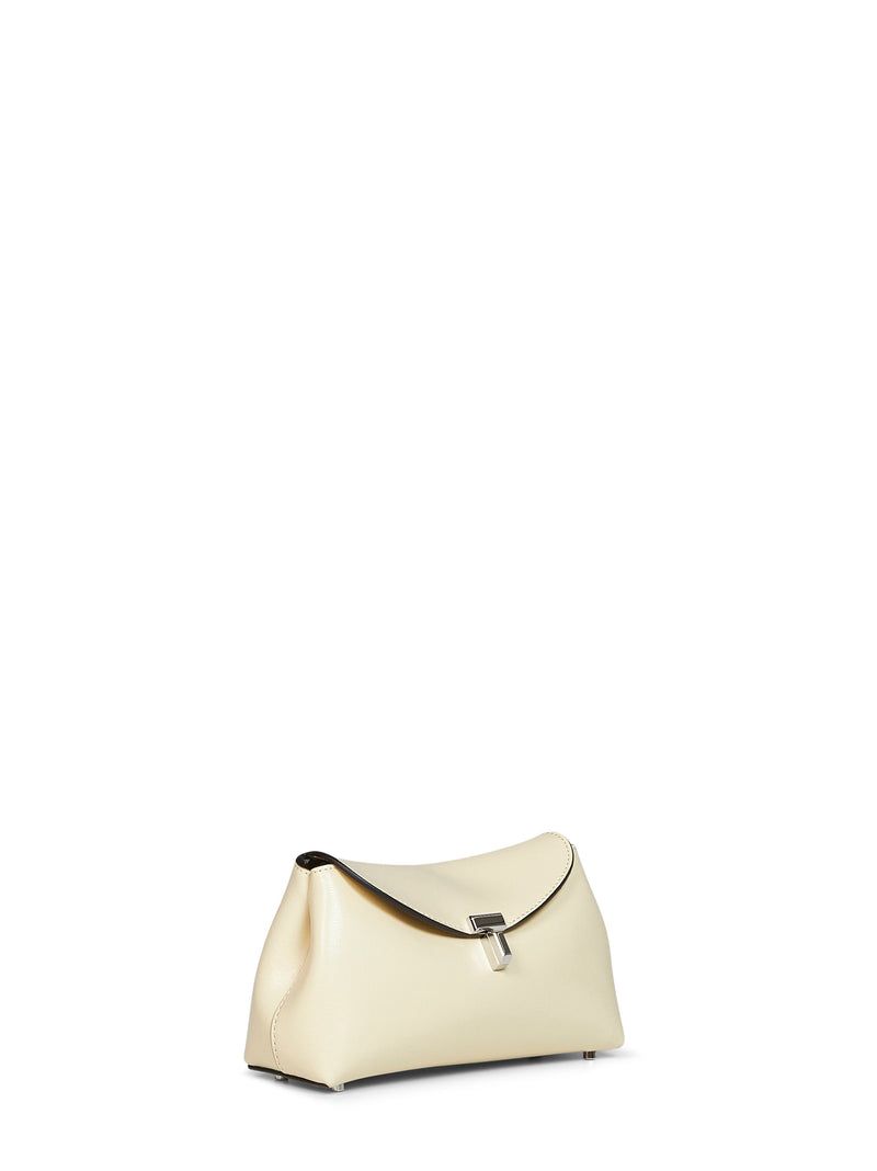 Toteme T-Lock Clutch — Ivory Calf Leather