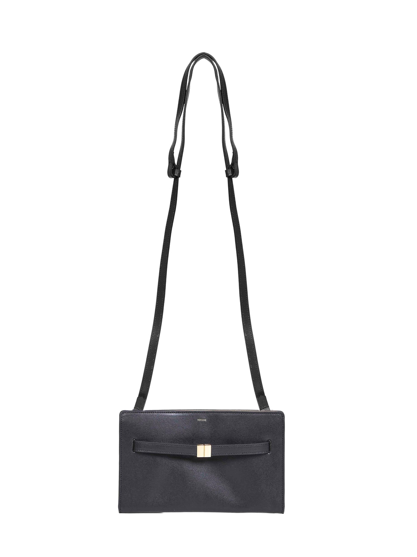 Toteme Palmellato Calf Leather Crossbody Bag — Black