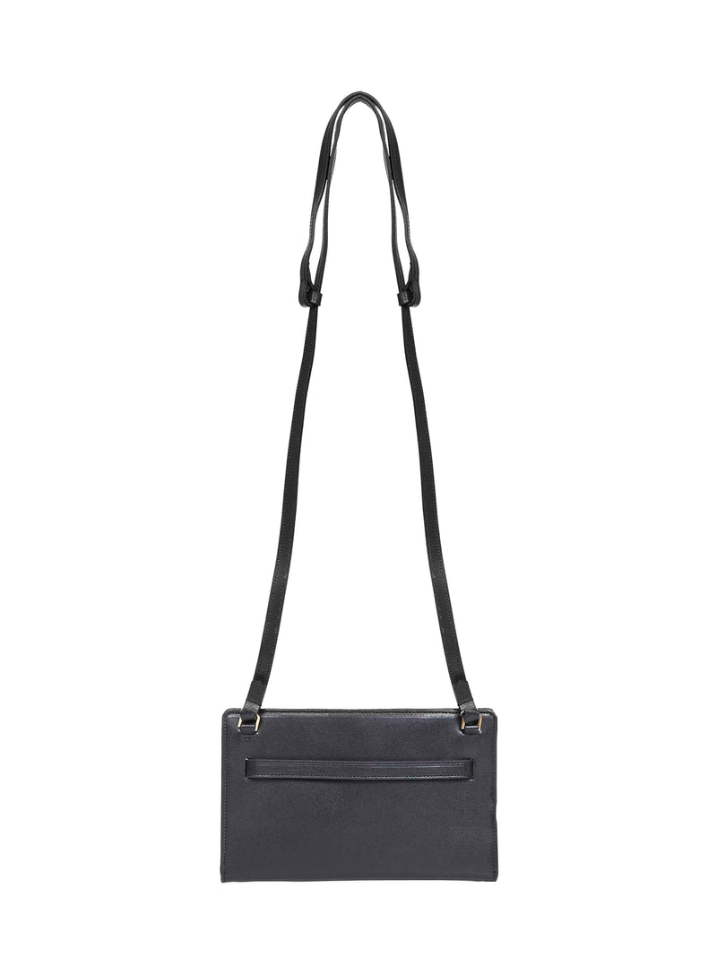 Toteme Palmellato Calf Leather Crossbody Bag — Black