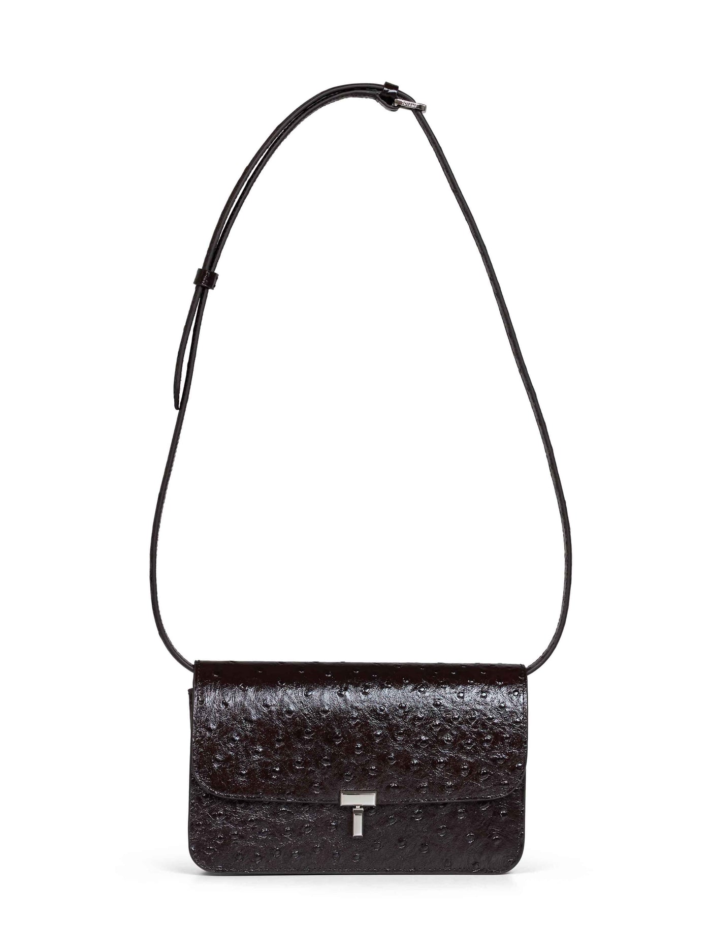 Toteme T-Lock Crossbody Bag — Burgundy Cow Leather