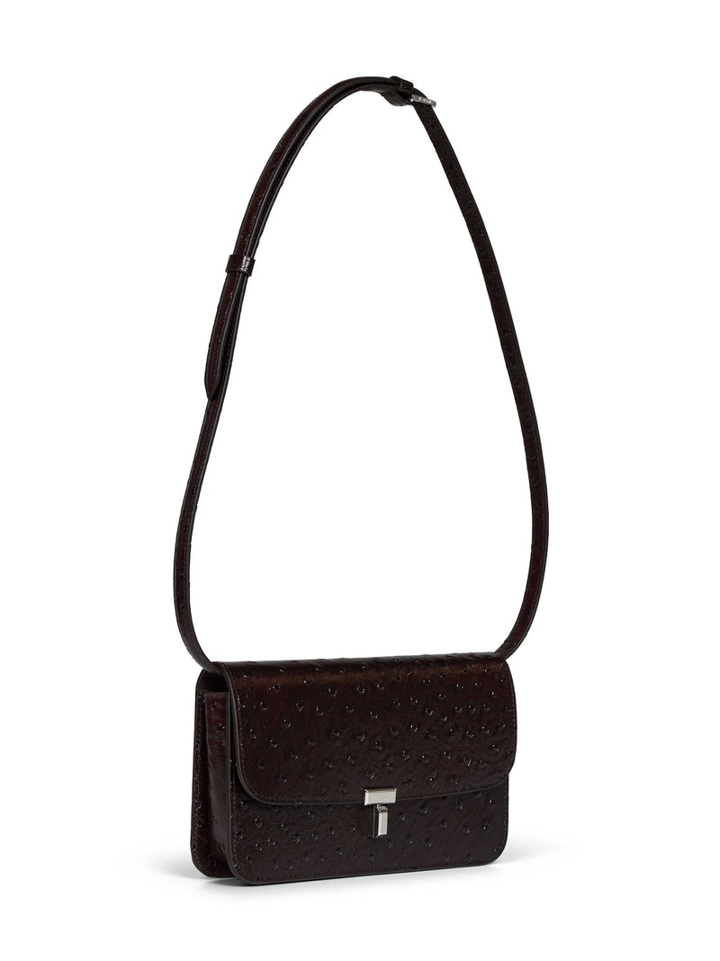Toteme T-Lock Crossbody Bag — Burgundy Cow Leather