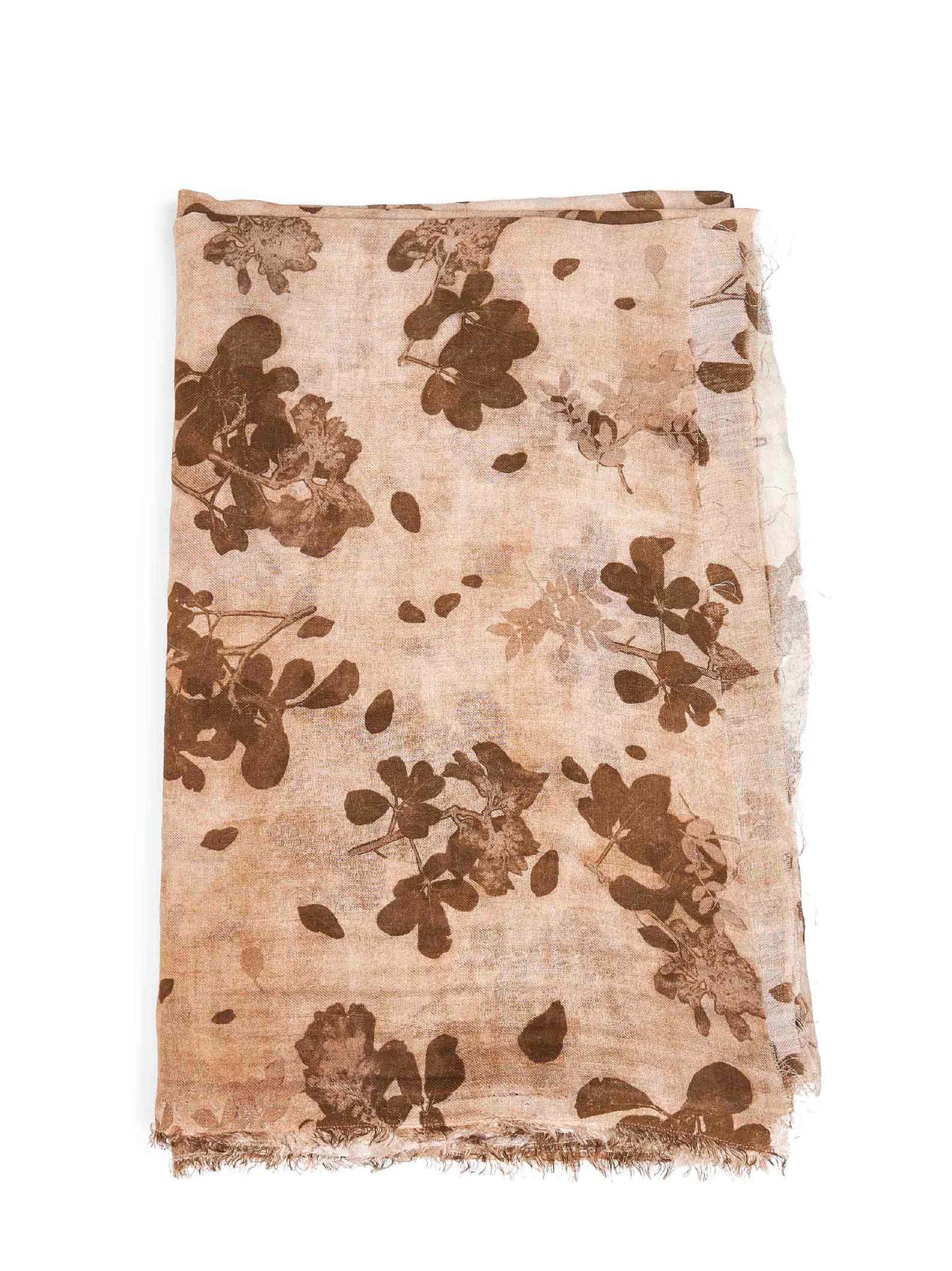 Uma Wang Floral Cotton Scarf — Beige Scarfs