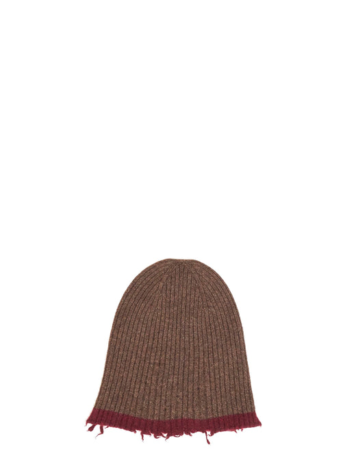 Uma Wang Uk0051-Uw067 Cashmere Ribbed Beanie — Brown Beanies