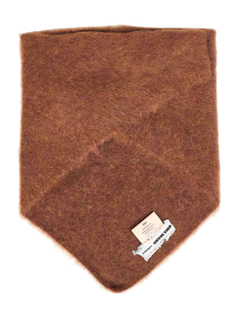 Uma Wang Alpaca-Blend Triangular Scarf — Brown Scarfs