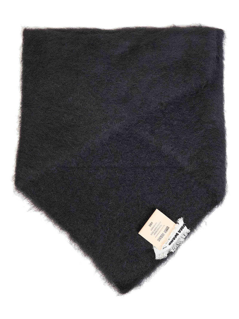 Uma Wang Alpaca Blend Triangular Scarf — Black Scarfs