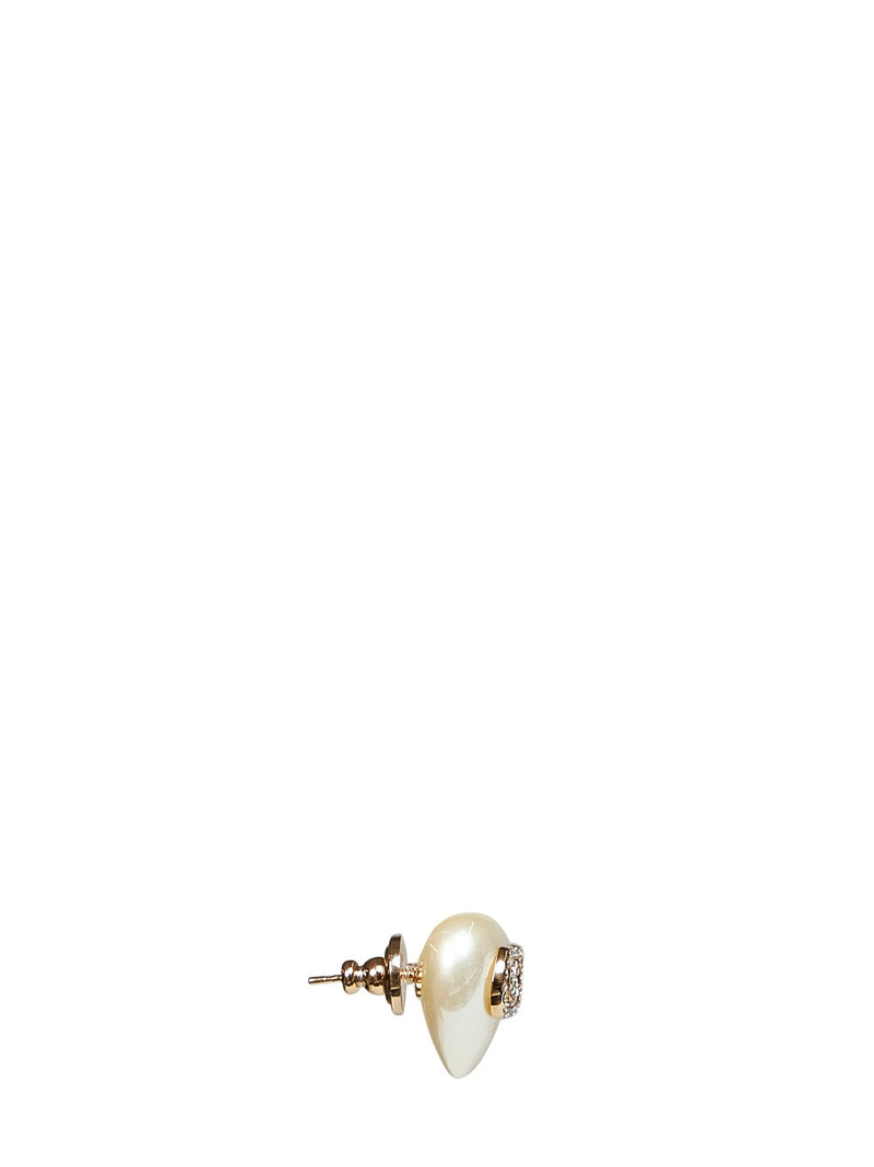 Valentino Garavani Heart-Shaped Vlogo Signature Earrings — Gold Metal