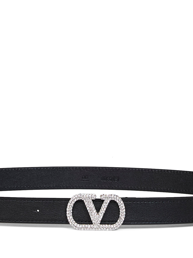 Valentino Garavani Belt — Black Calf Leather