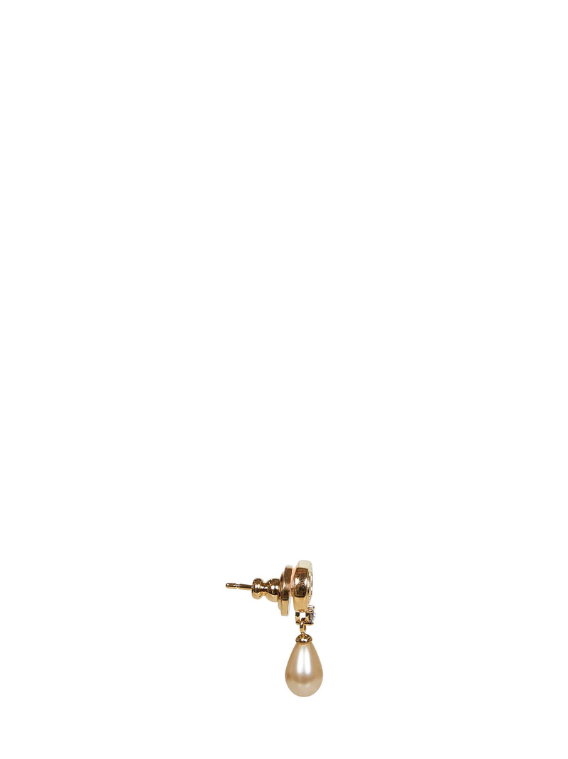 Valentino Garavani Pearl And Crystal Earrings — Gold Brass
