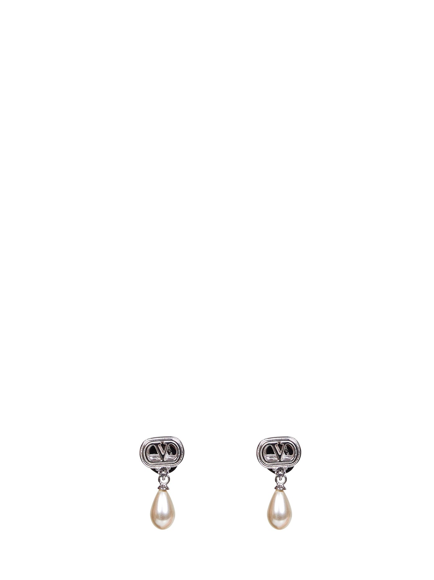 Valentino Garavani Ovalette Earrings — Silver Crystal