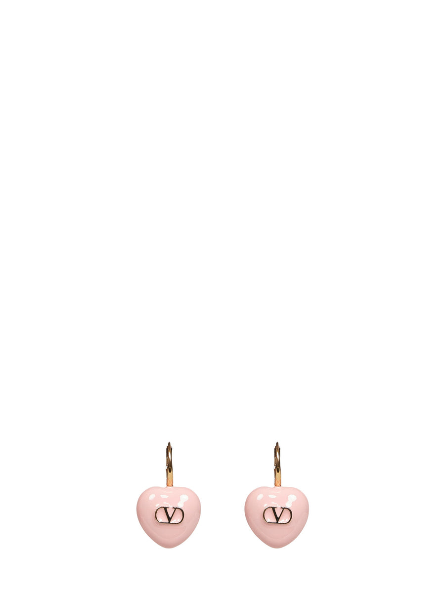 Valentino Garavani Coeur Royal Earrings — Pink Other Materials