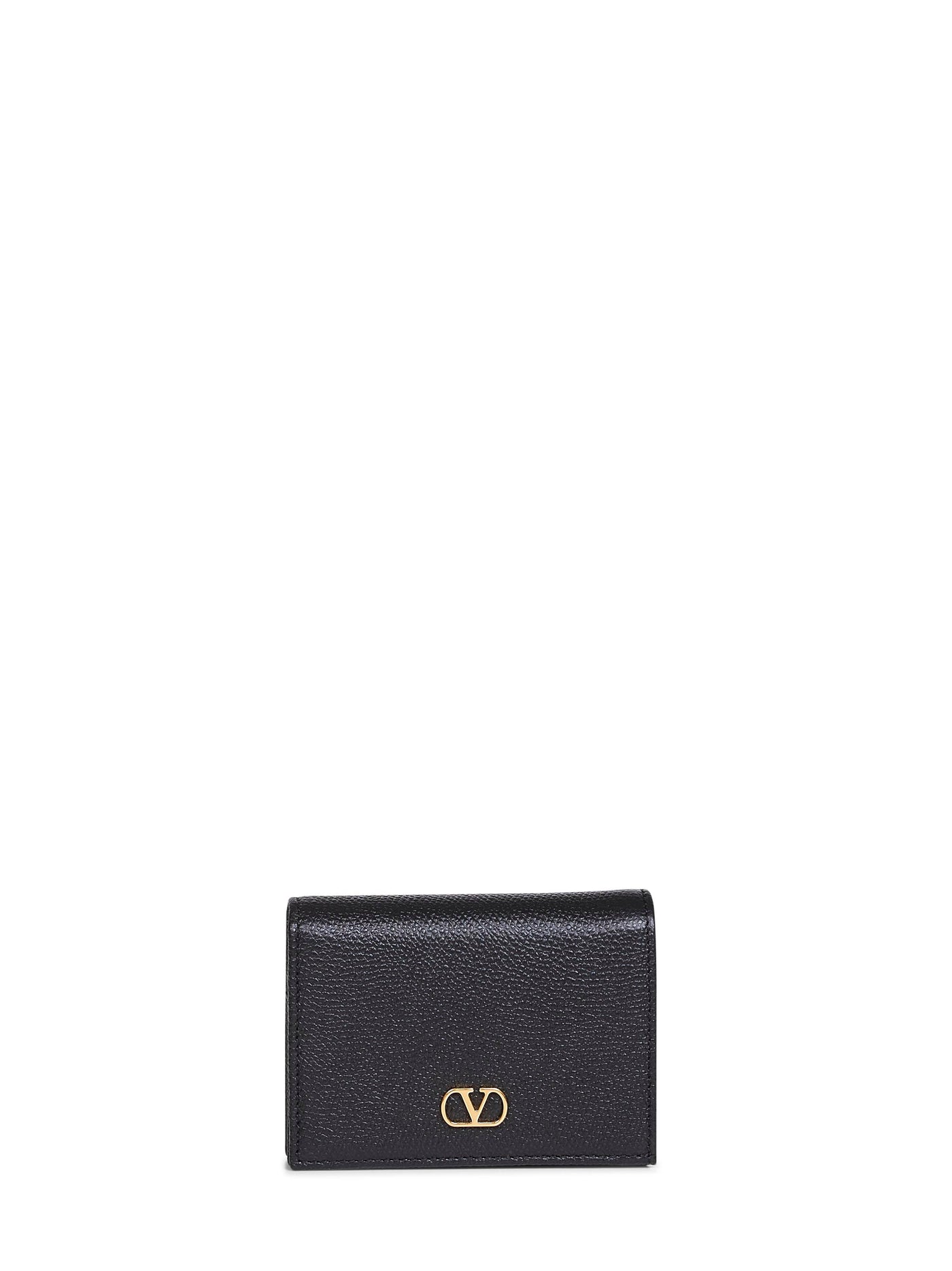 Valentino Garavani Vlogo Wallet — Black Calf Leather