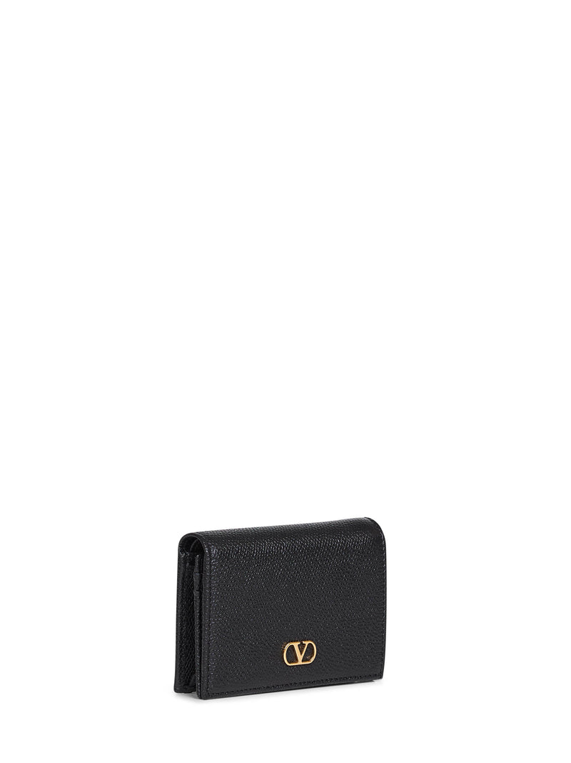 Valentino Garavani Vlogo Wallet — Black Calf Leather