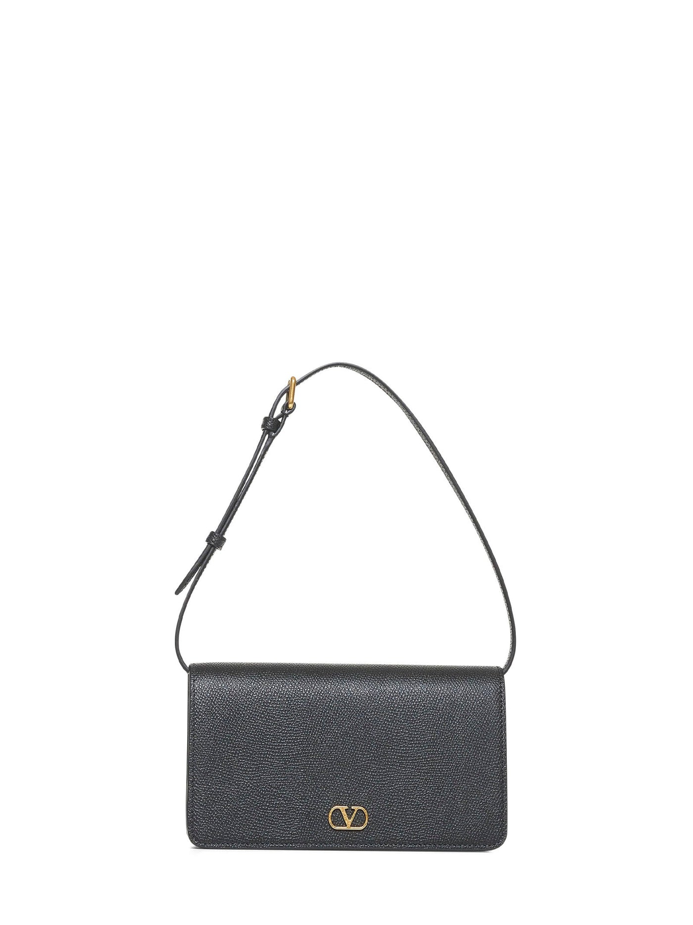 Valentino Garavani Shoulder Bag — Black Calf Leather