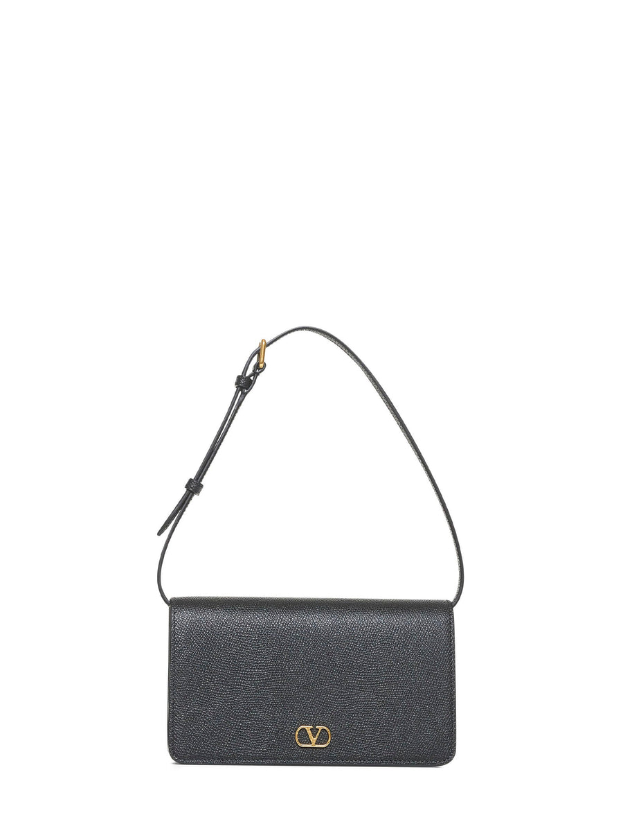 Valentino Garavani Shoulder Bag — Black Calf Leather
