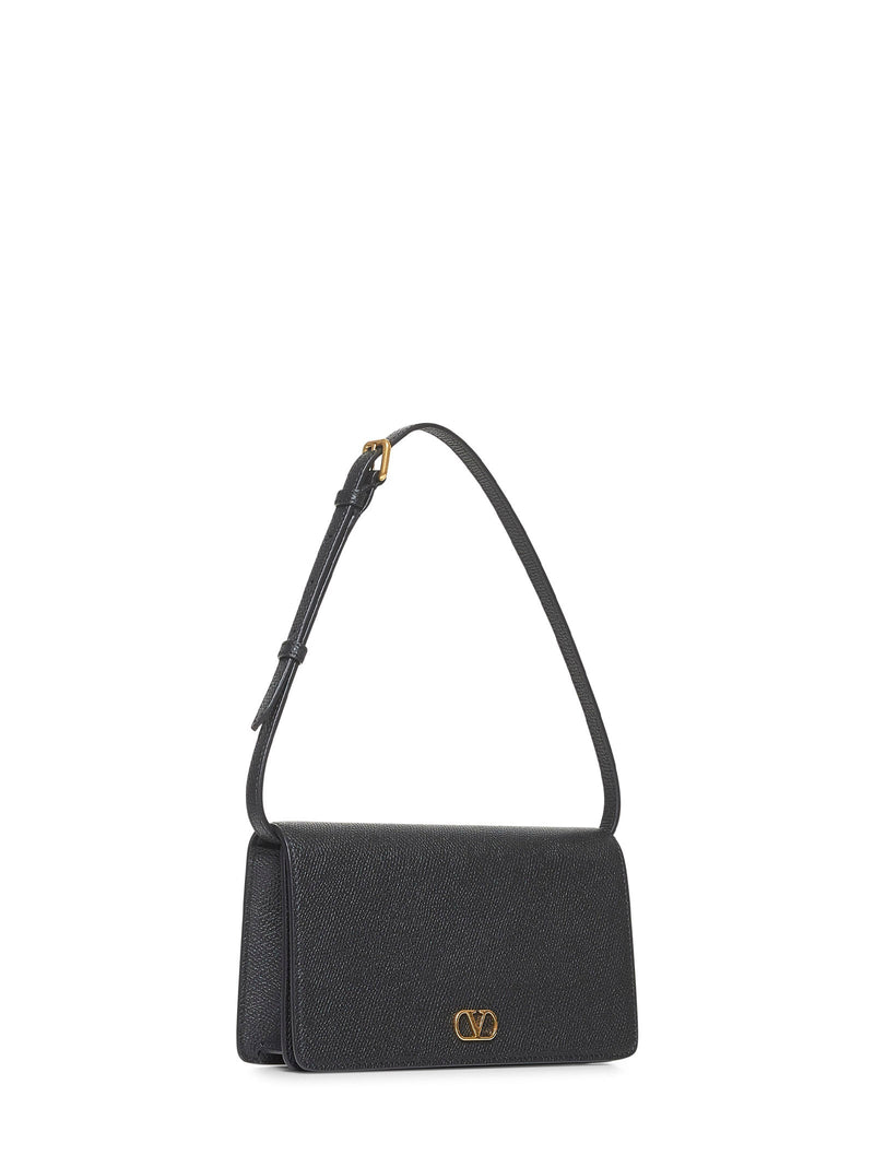 Valentino Garavani Shoulder Bag — Black Calf Leather