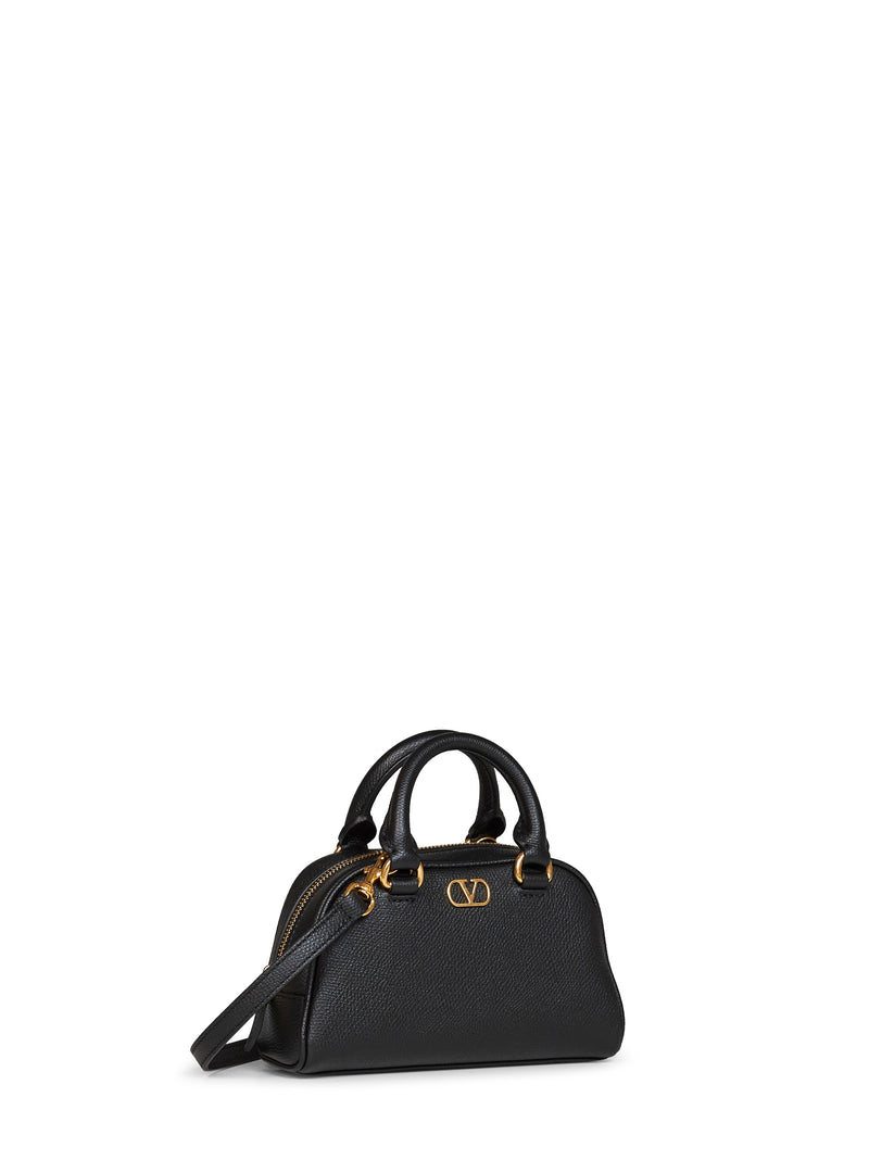 Valentino Garavani Top Handle Bag — Black Calf Leather