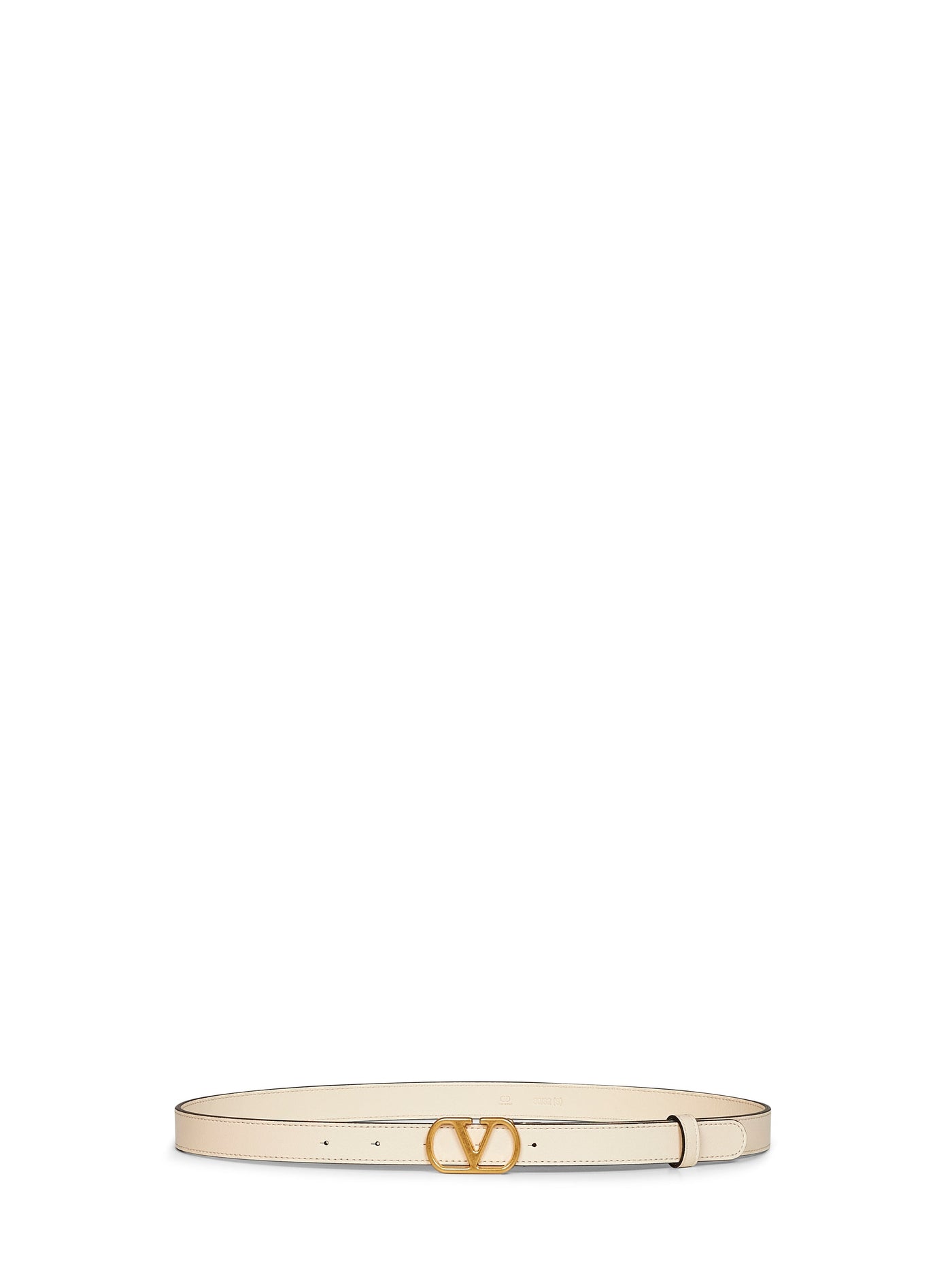 Valentino Garavani Vlogo Signature Belt — Ivory Calf Leather