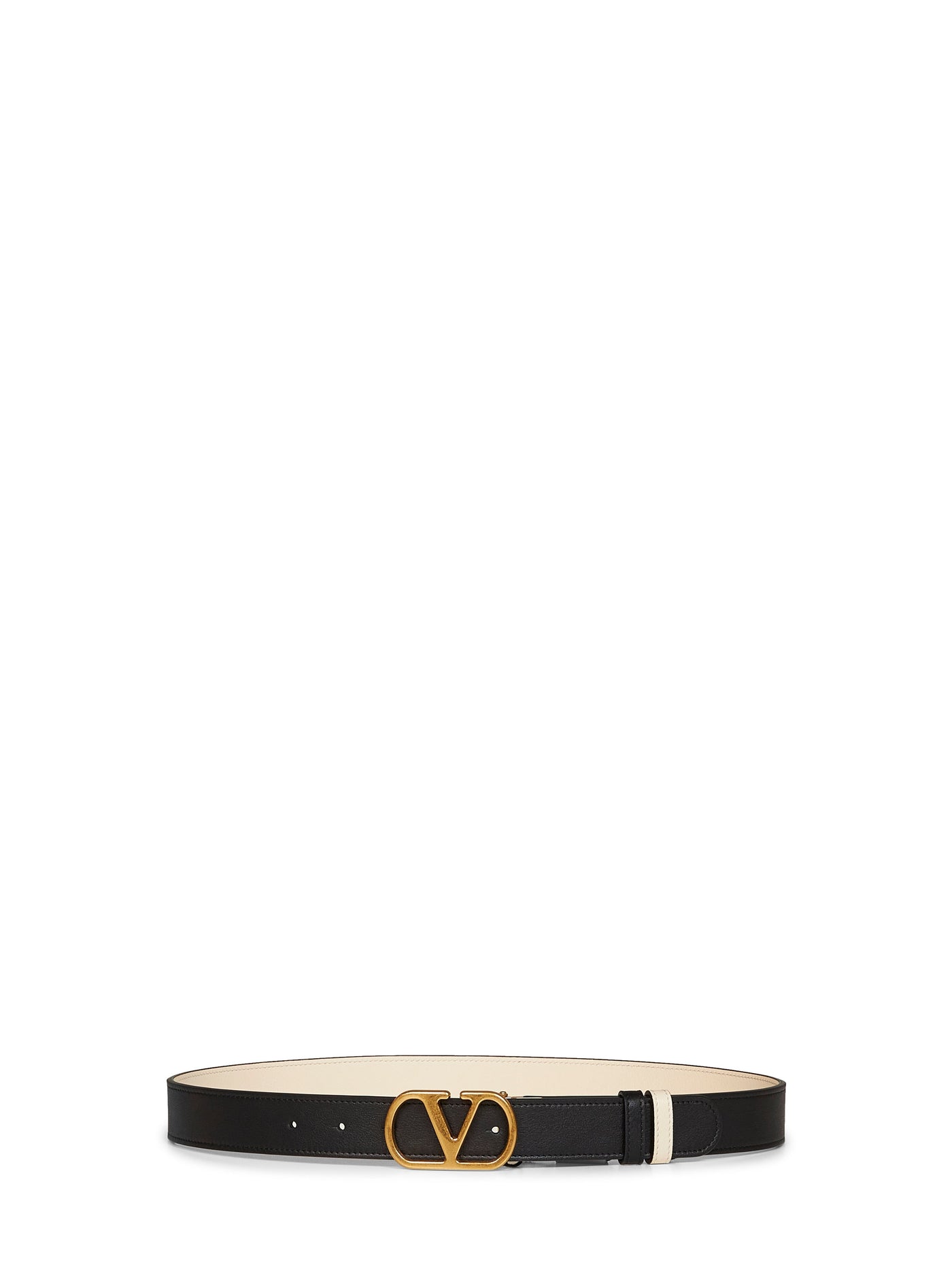 Valentino Garavani Reversible Vlogo Signature Leather Belt — Black Calf