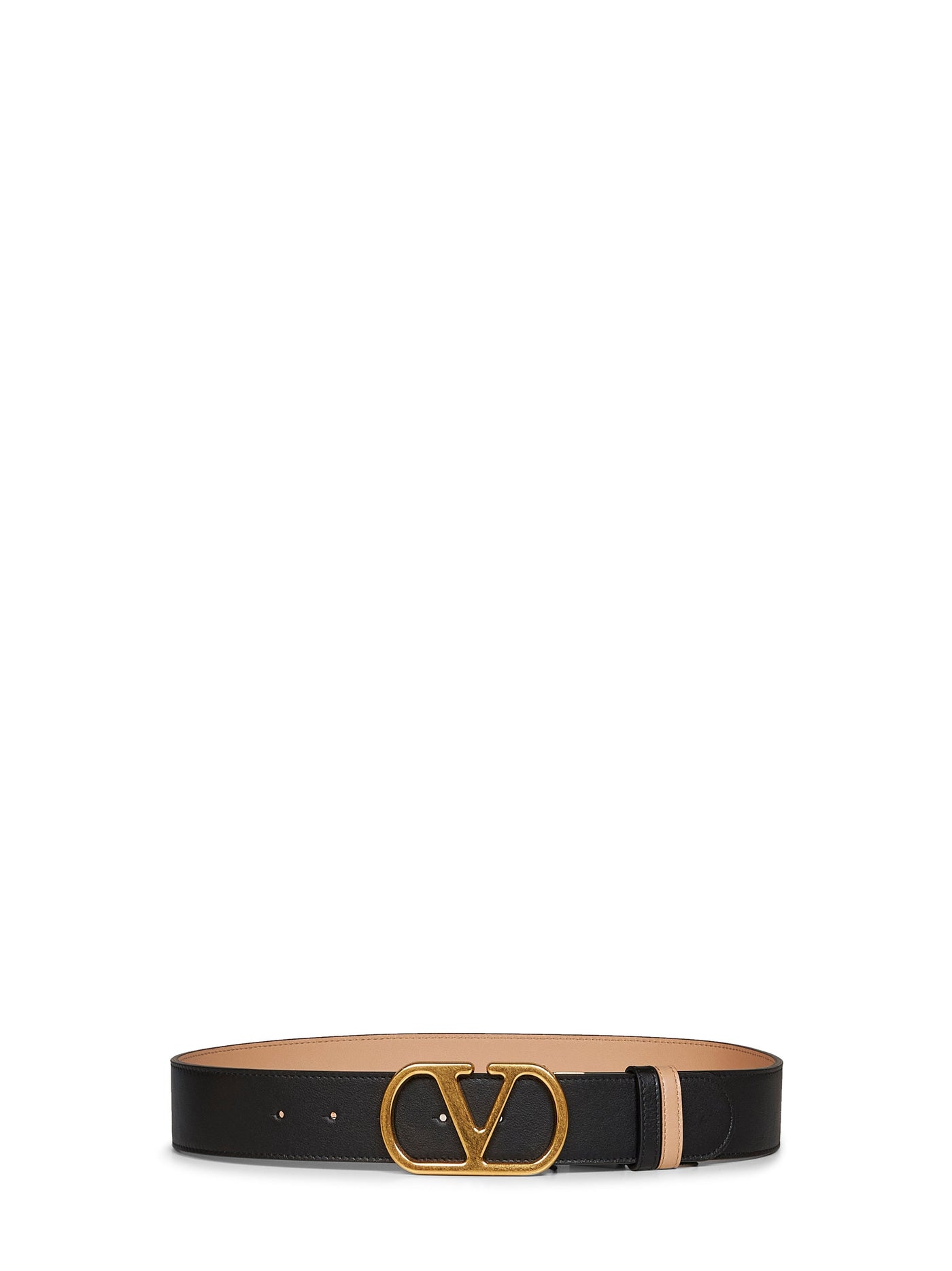 Valentino Garavani Reversible Leather Belt — Black Calf