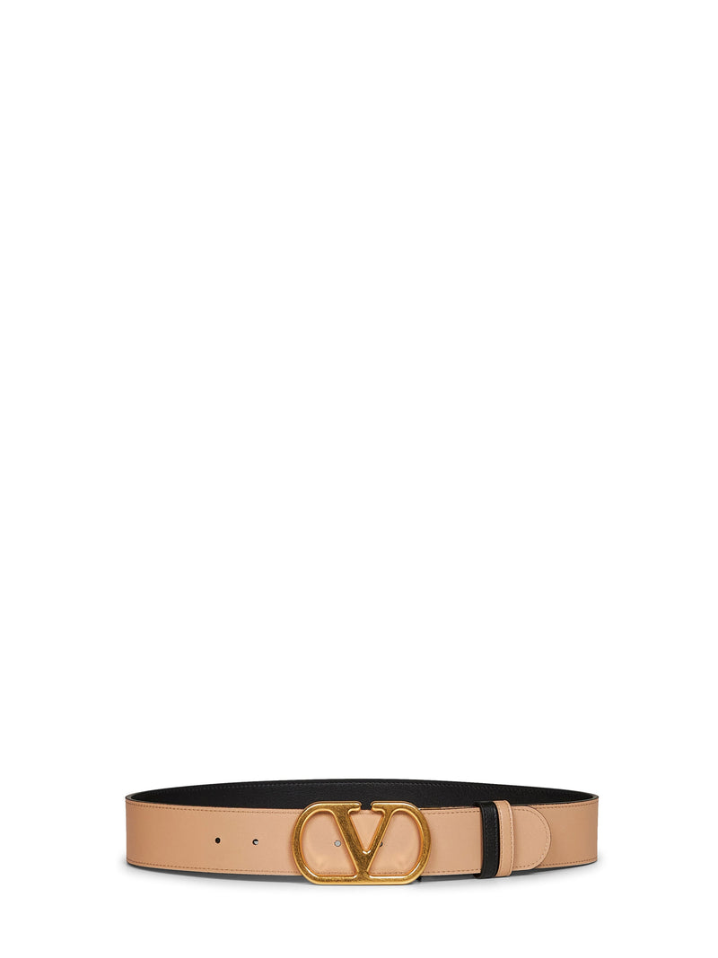 Valentino Garavani Reversible Leather Belt — Black Calf